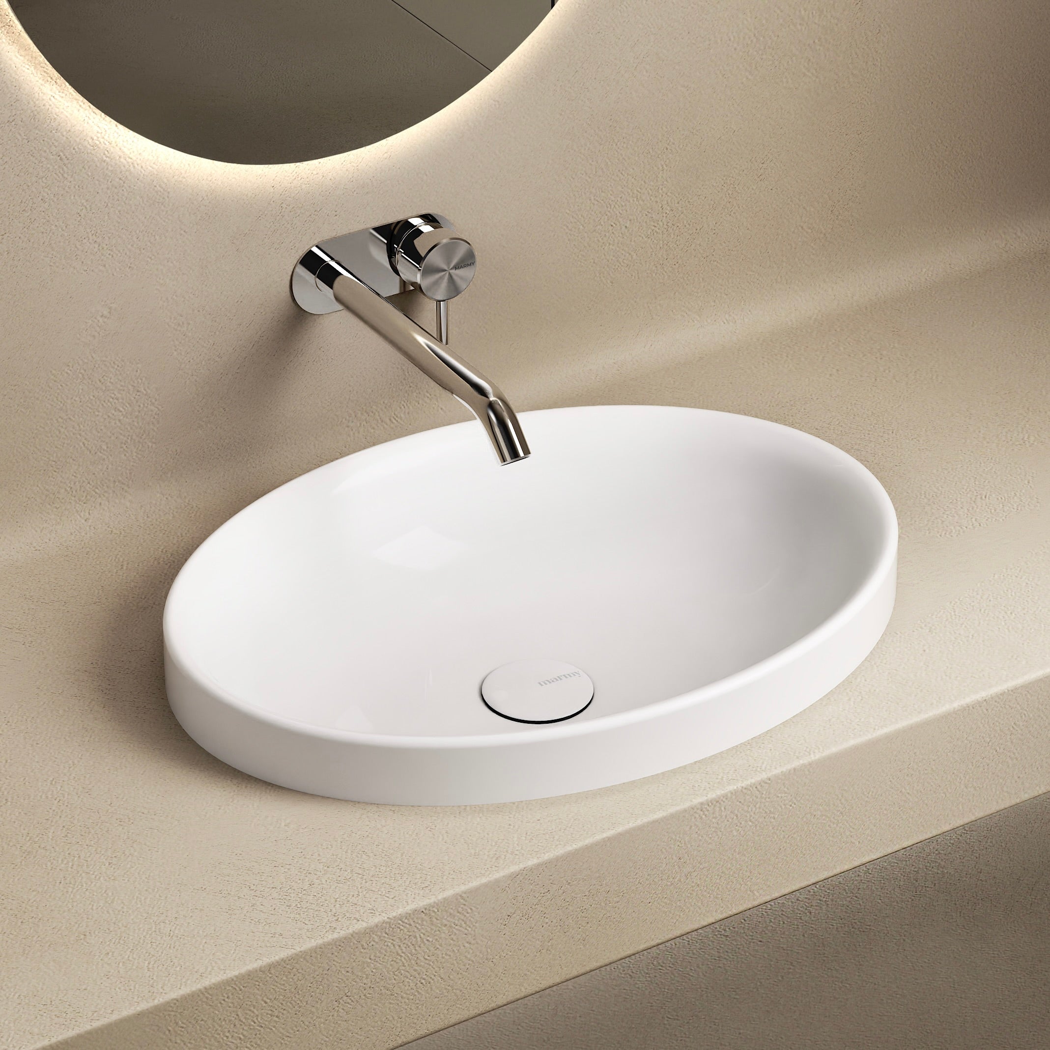 MARMY MILENA 50x37 mosdó, FÉNYES FEHÉR