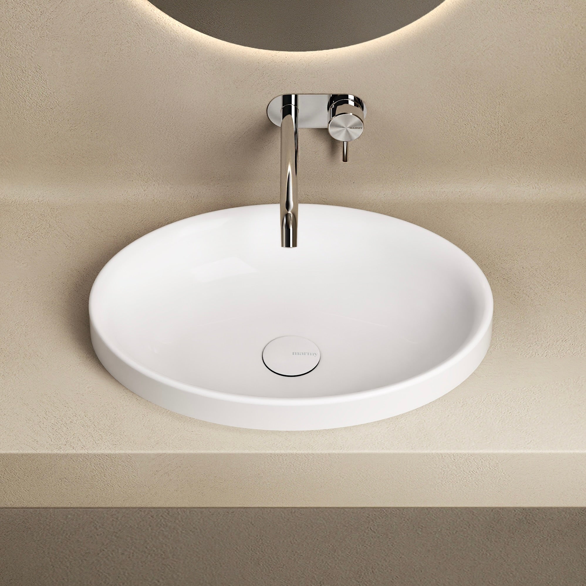 MARMY MILENA 50x37 mosdó, FÉNYES FEHÉR