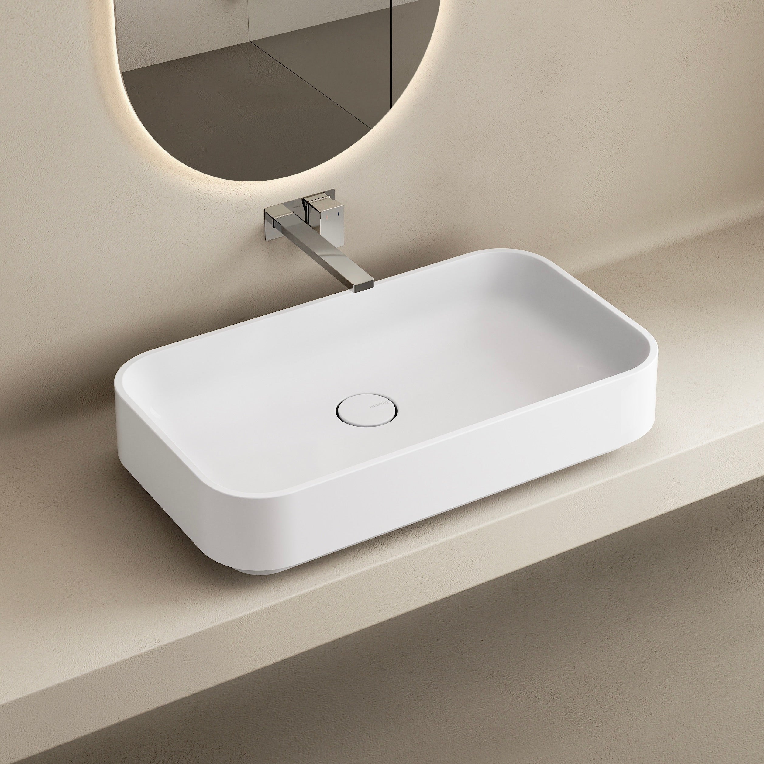 MARMY NELSSON 70x40 mosdó, FÉNYES FEHÉR