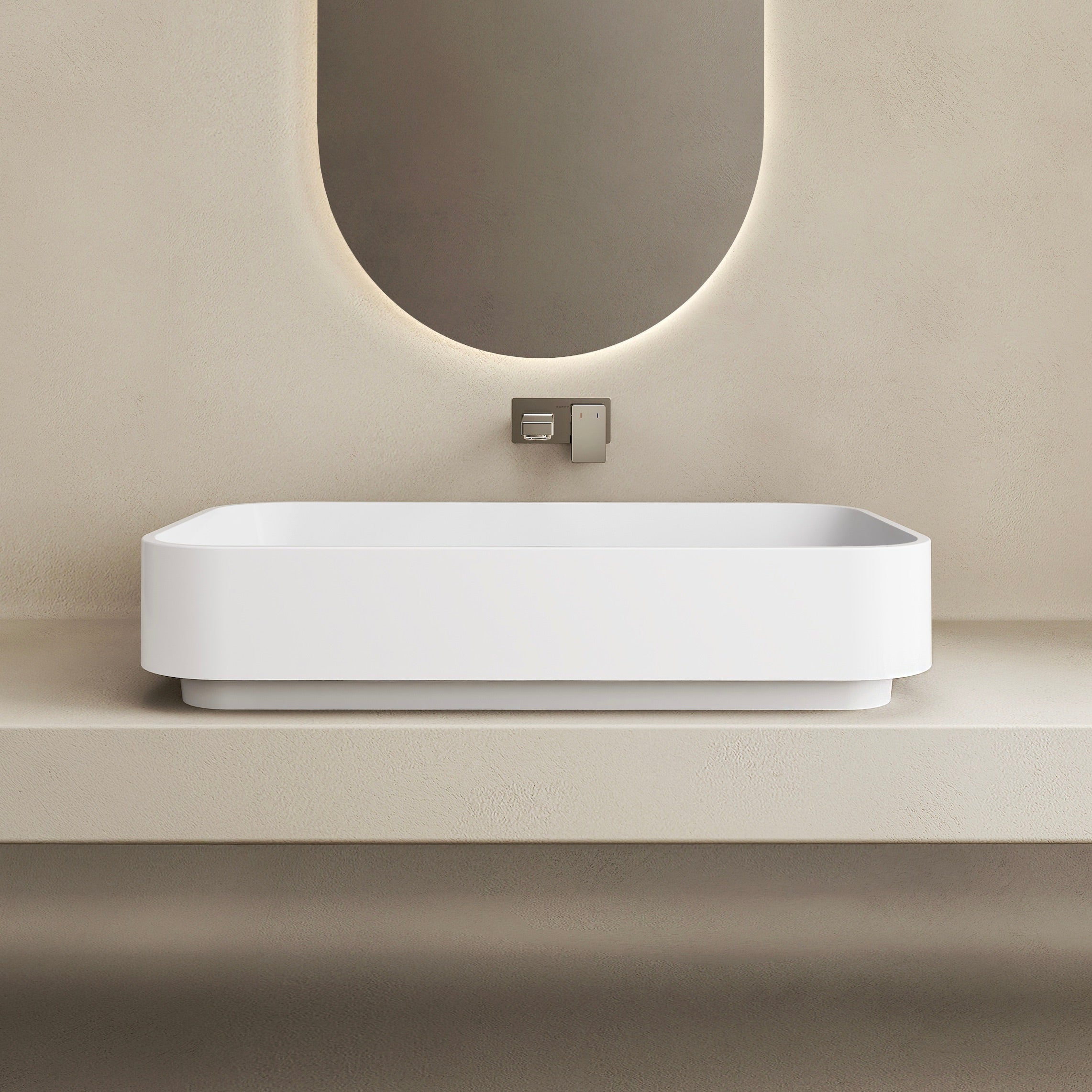 MARMY NELSSON 70x40 mosdó, FÉNYES FEHÉR