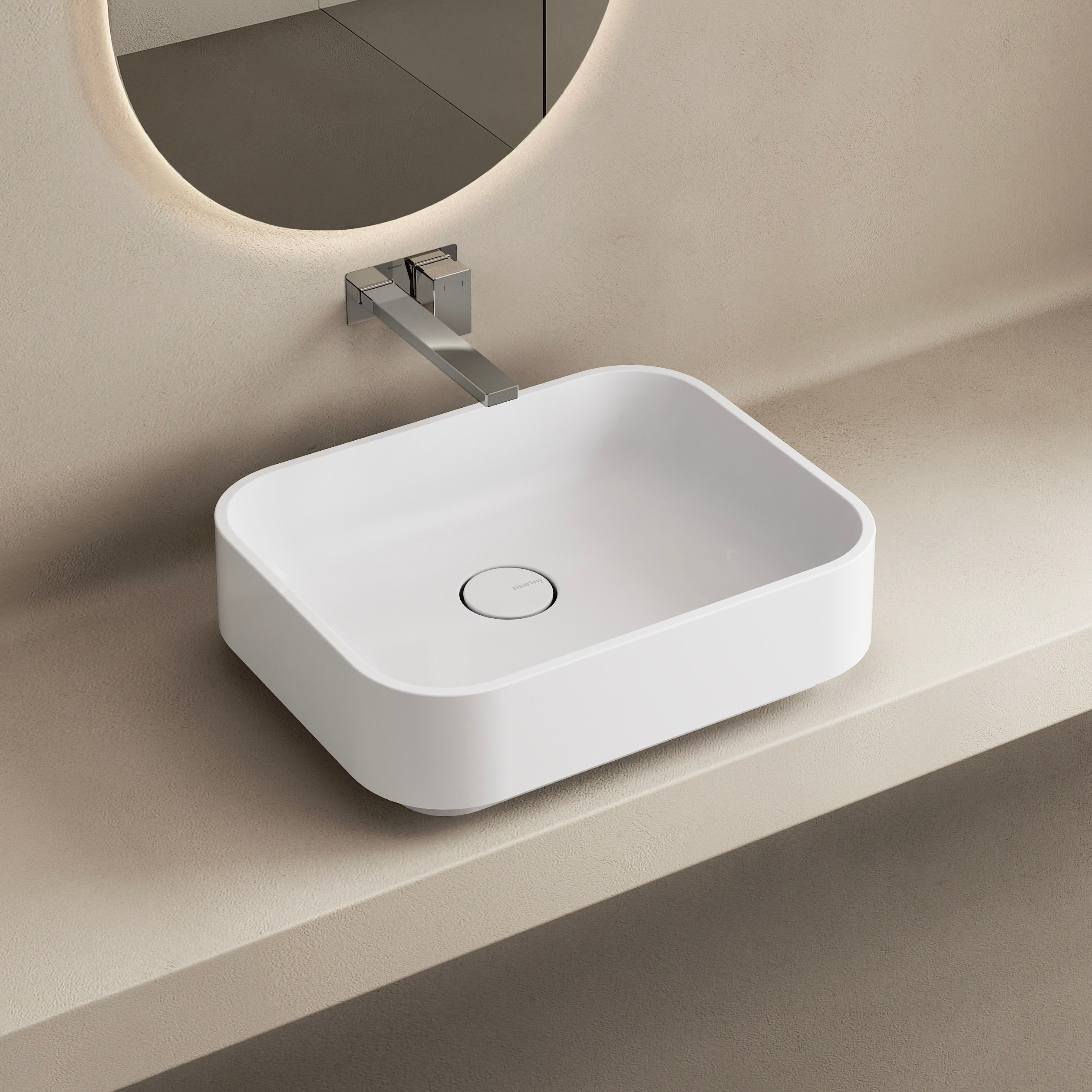 MARMY NEMO 50x40 mosdó, FÉNYES FEHÉR