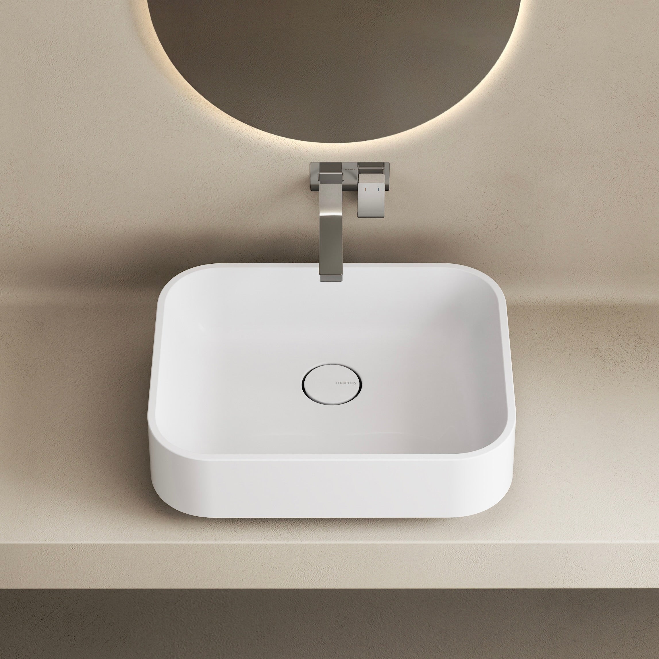 MARMY NEMO 50x40 mosdó, FÉNYES FEHÉR