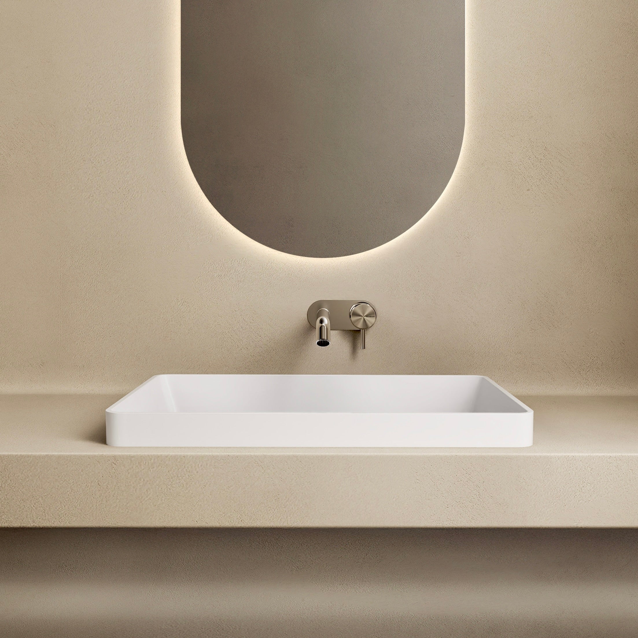 MARMY NERO-IN 58x37 mosdó, FÉNYES FEHÉR