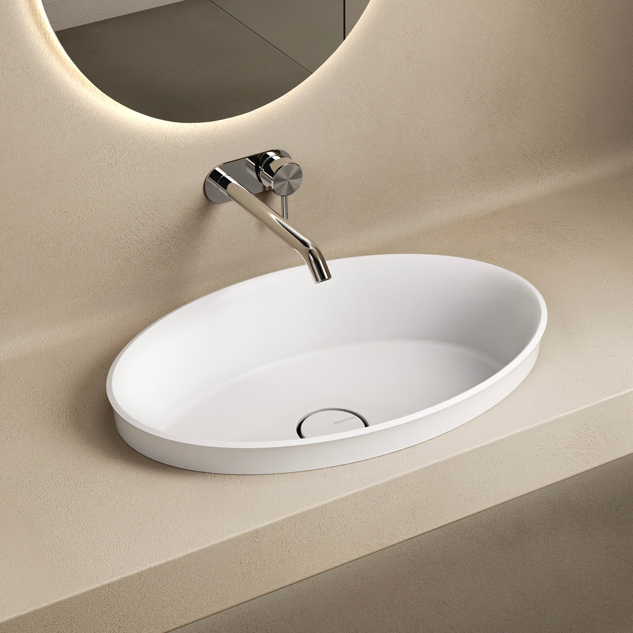 MARMY ORFEUM-IN 58x38 mosdó, FÉNYES FEHÉR