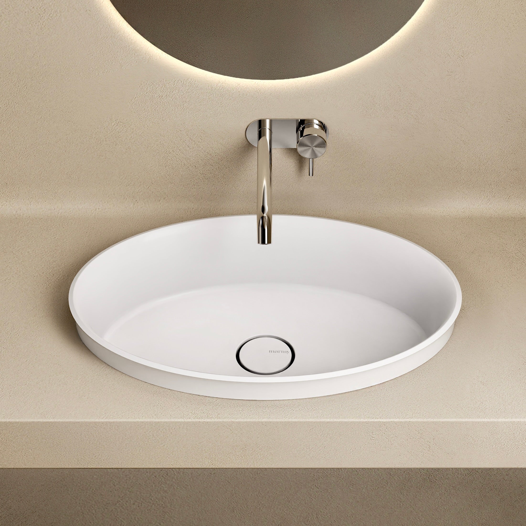 MARMY ORFEUM-IN 58x38 mosdó, FÉNYES FEHÉR