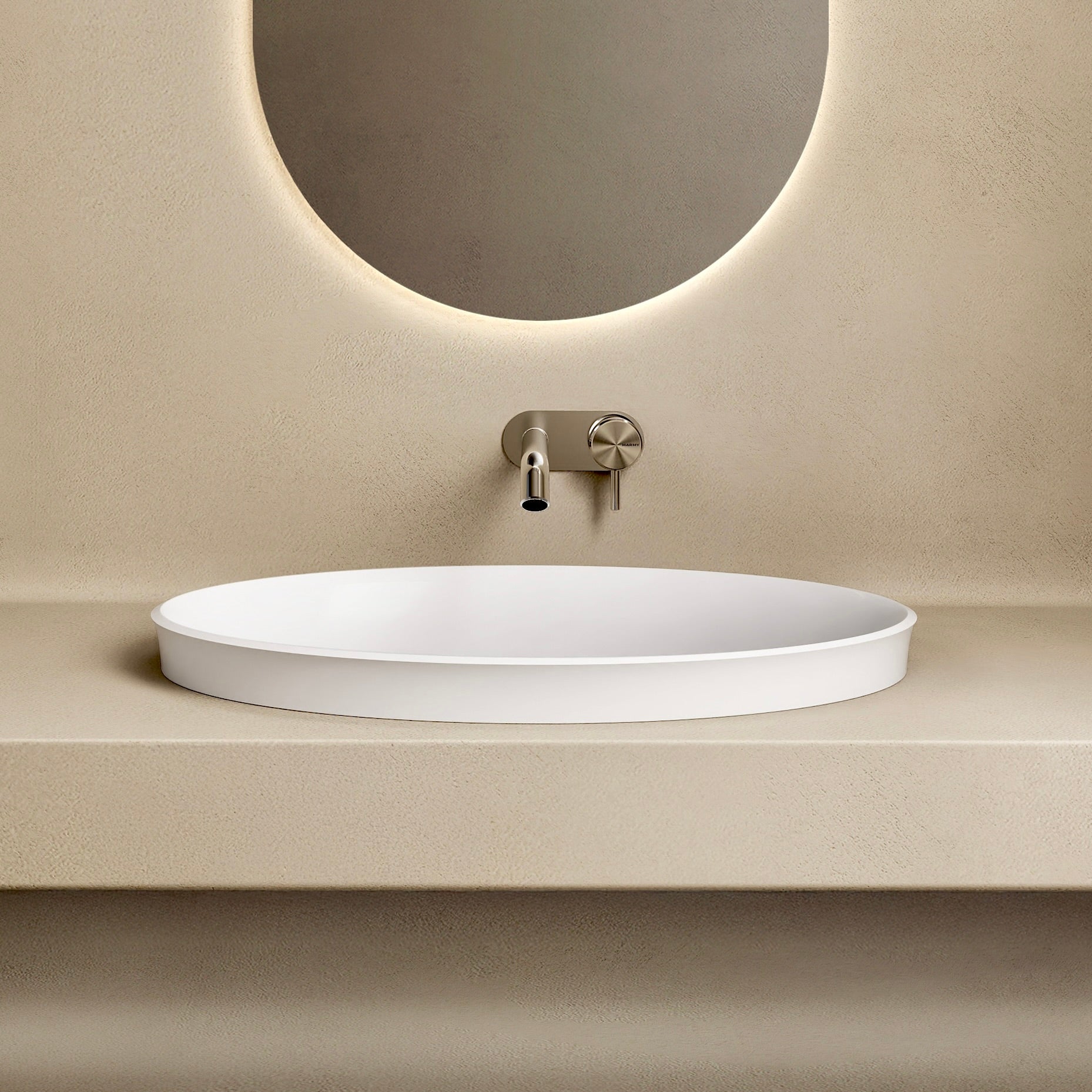 MARMY ORFEUM-IN 58x38 mosdó, FÉNYES FEHÉR