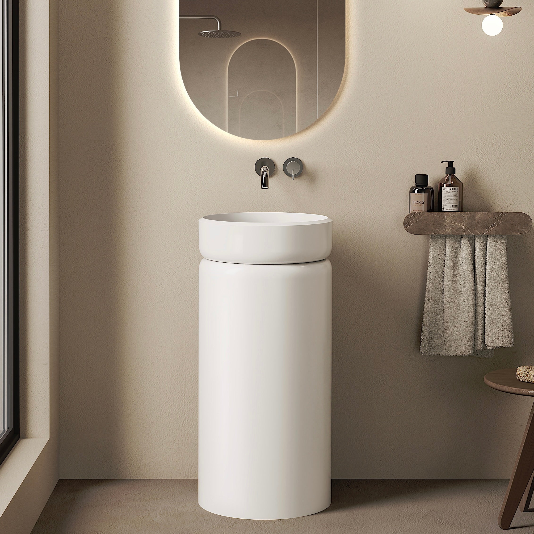 MARMY PALAZZO STAND D40x85 álló mosdó, FÉNYES FEHÉR