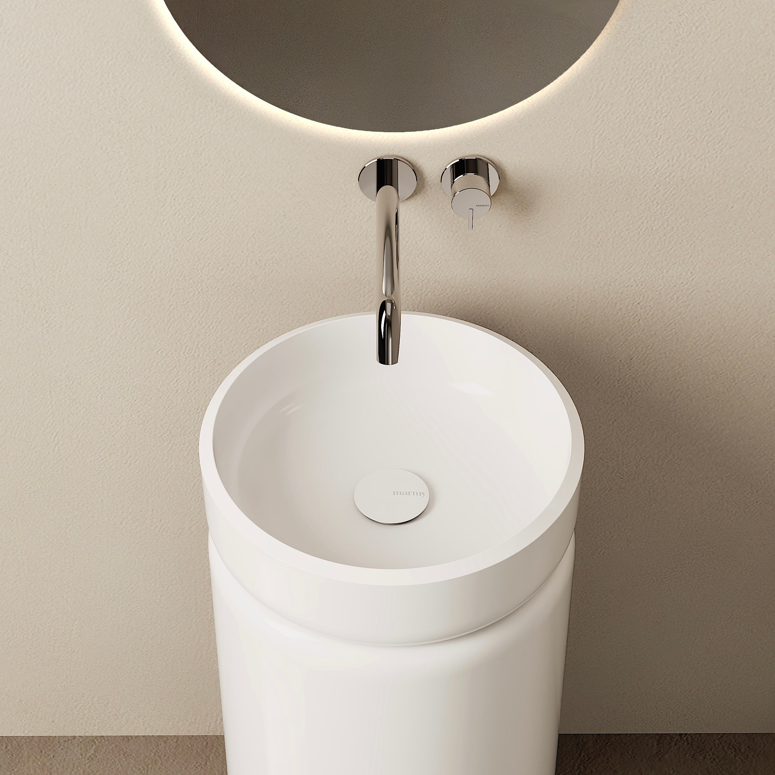 MARMY PALAZZO STAND D40x85 álló mosdó, FÉNYES FEHÉR