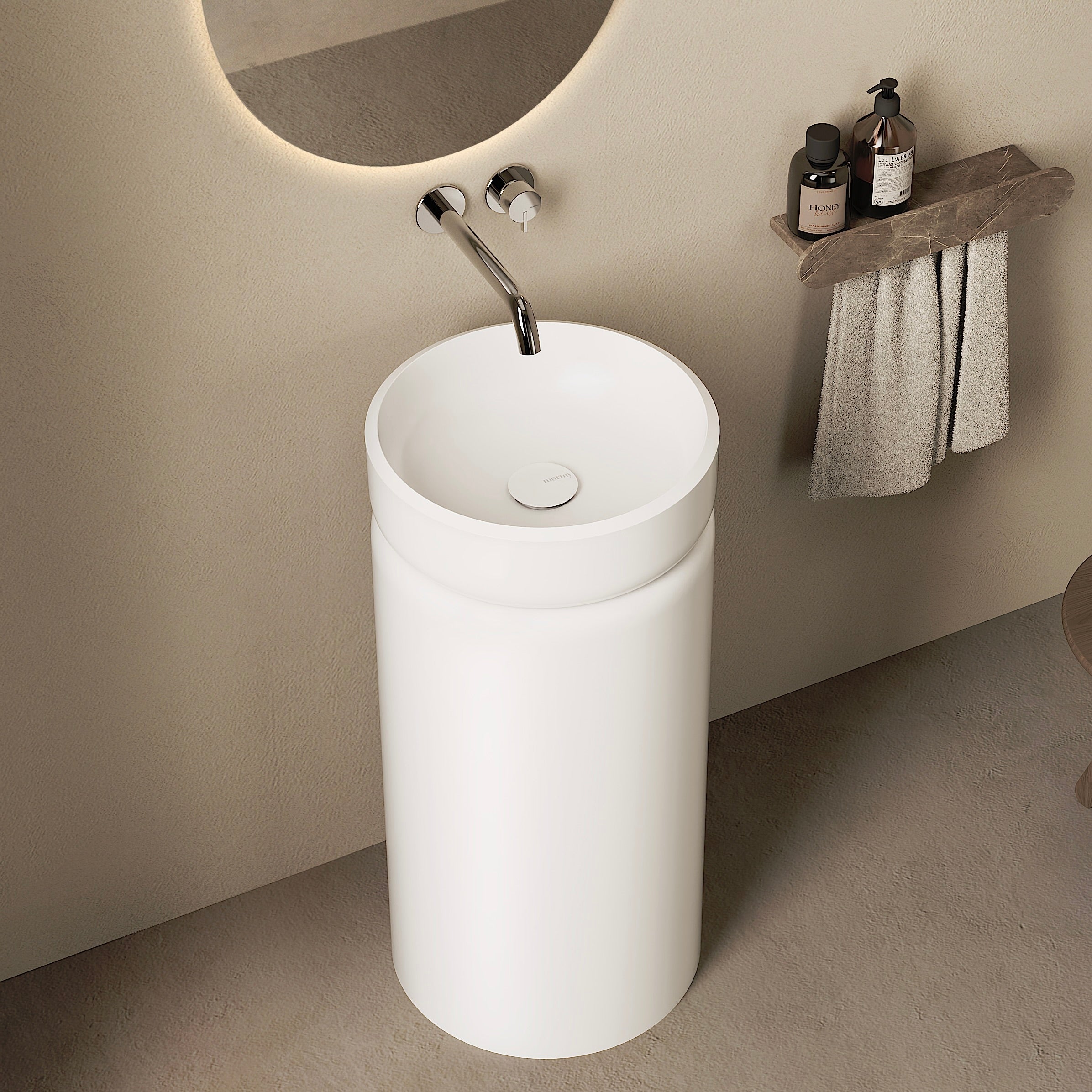 MARMY PALAZZO STAND D40x85 álló mosdó, MATT FEHÉR