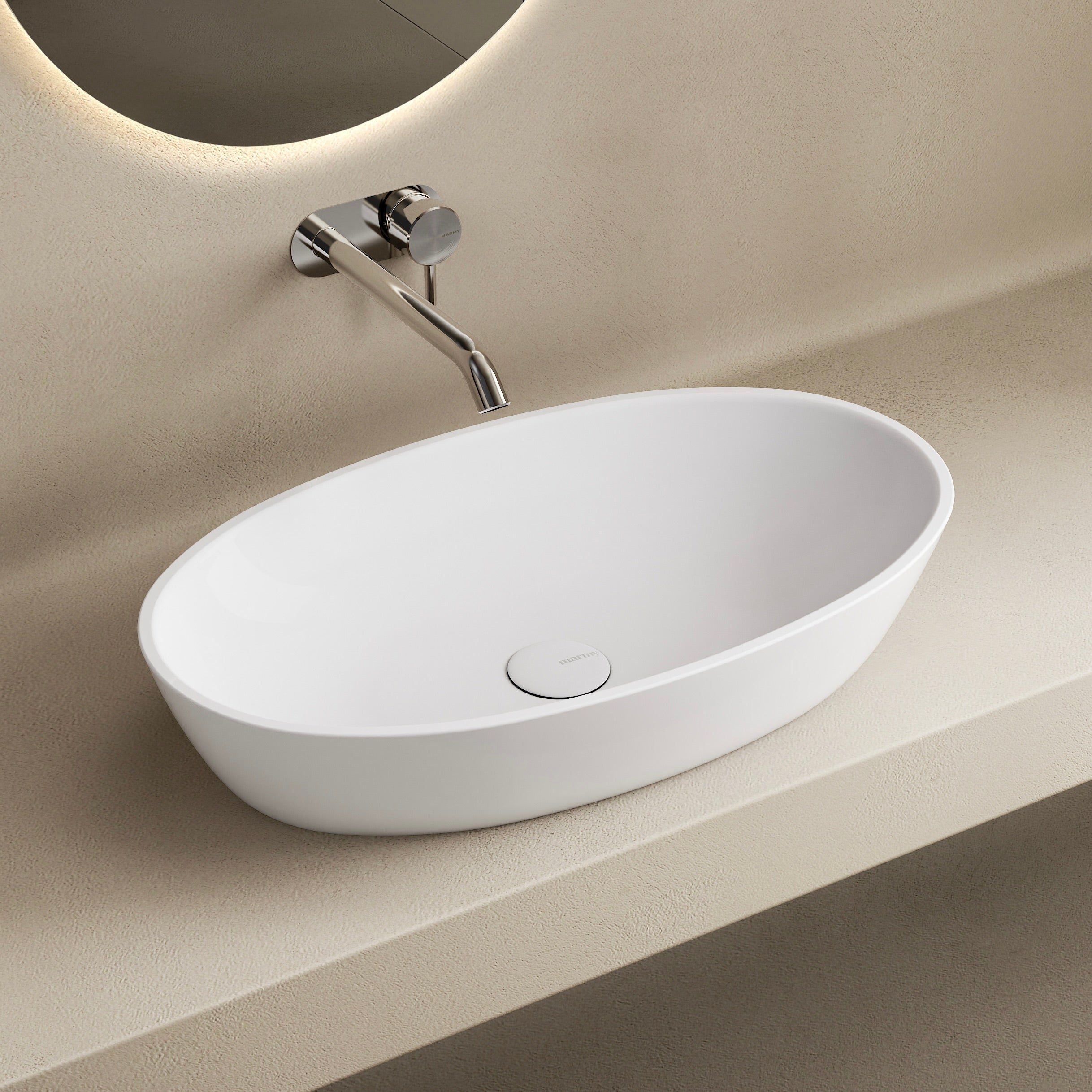 MARMY PANDORA 60x35 mosdó, FÉNYES FEHÉR