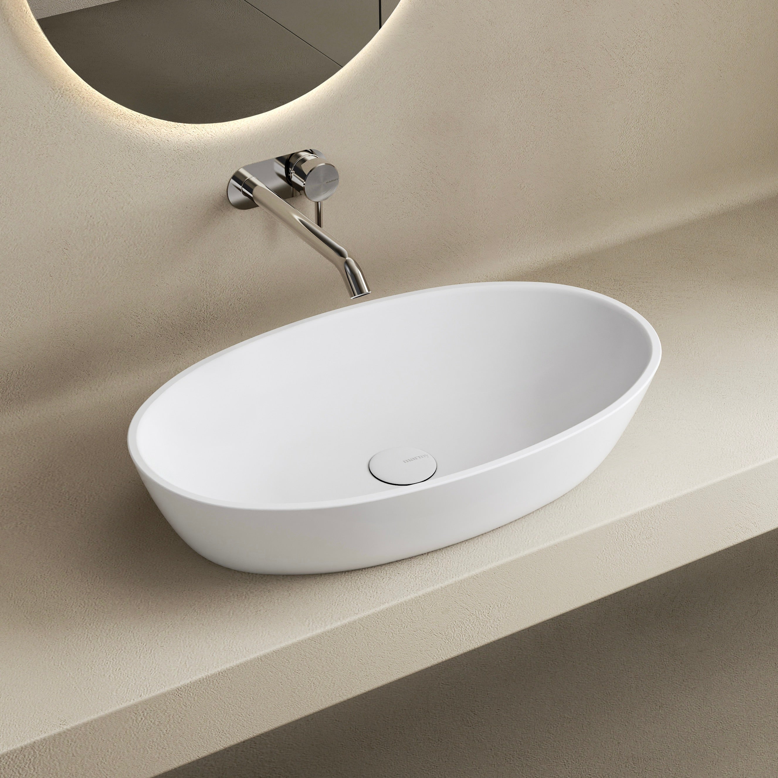 MARMY PANDORA 60x35 mosdó, MATT FEHÉR