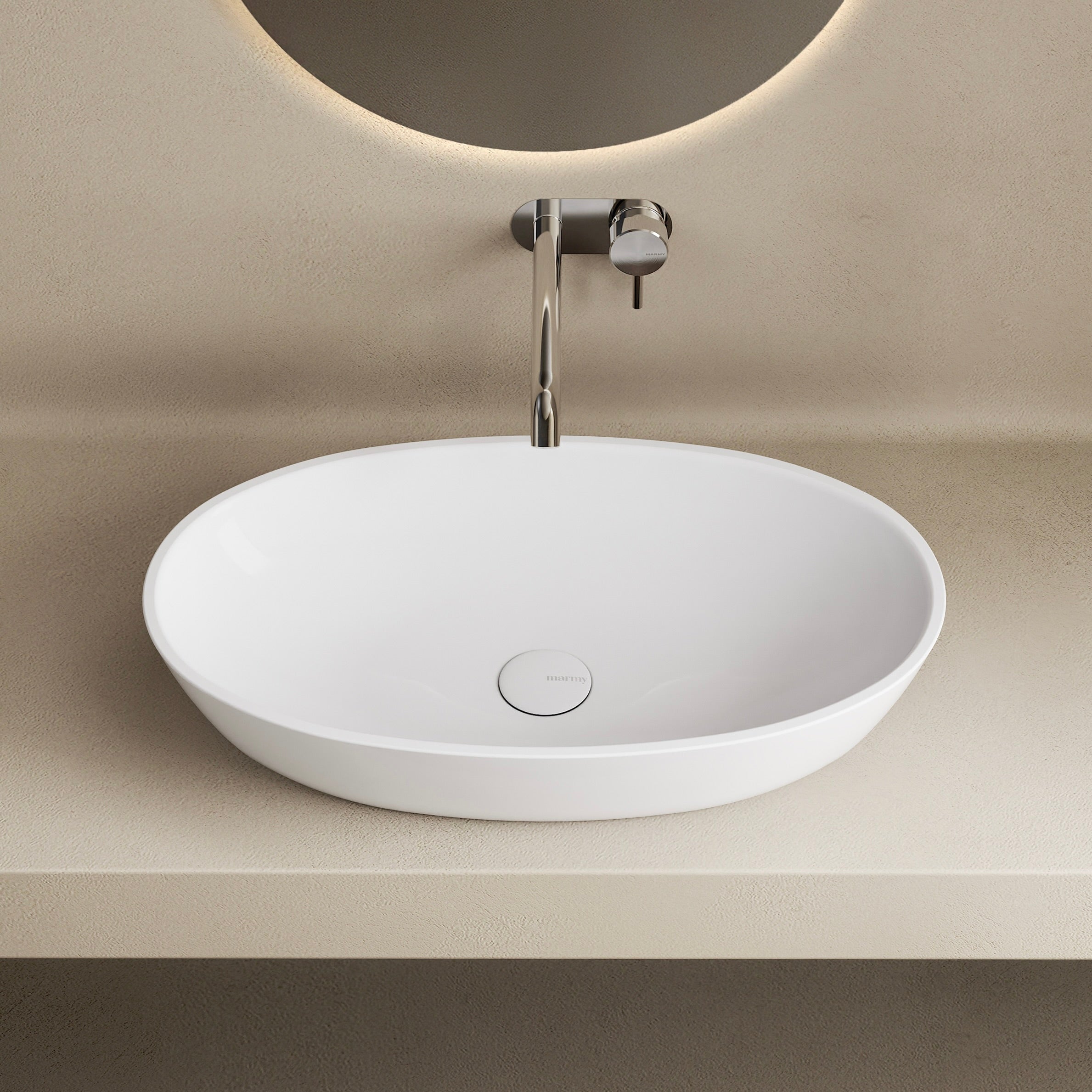 MARMY PANDORA 60x35 mosdó, FÉNYES FEHÉR