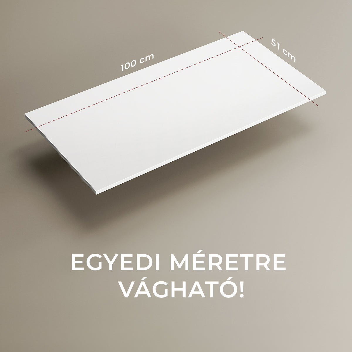CODE PULT vágható 100x51x1,5cm - MATT fehér