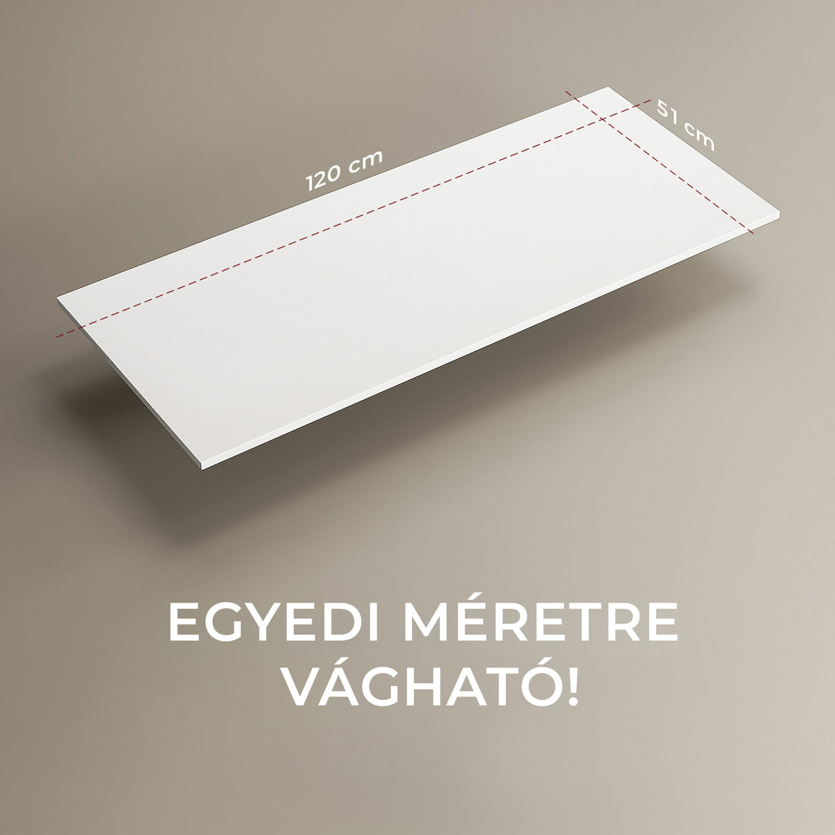 CODE PULT vágható 120x51x1,5 cm - MATT fehér