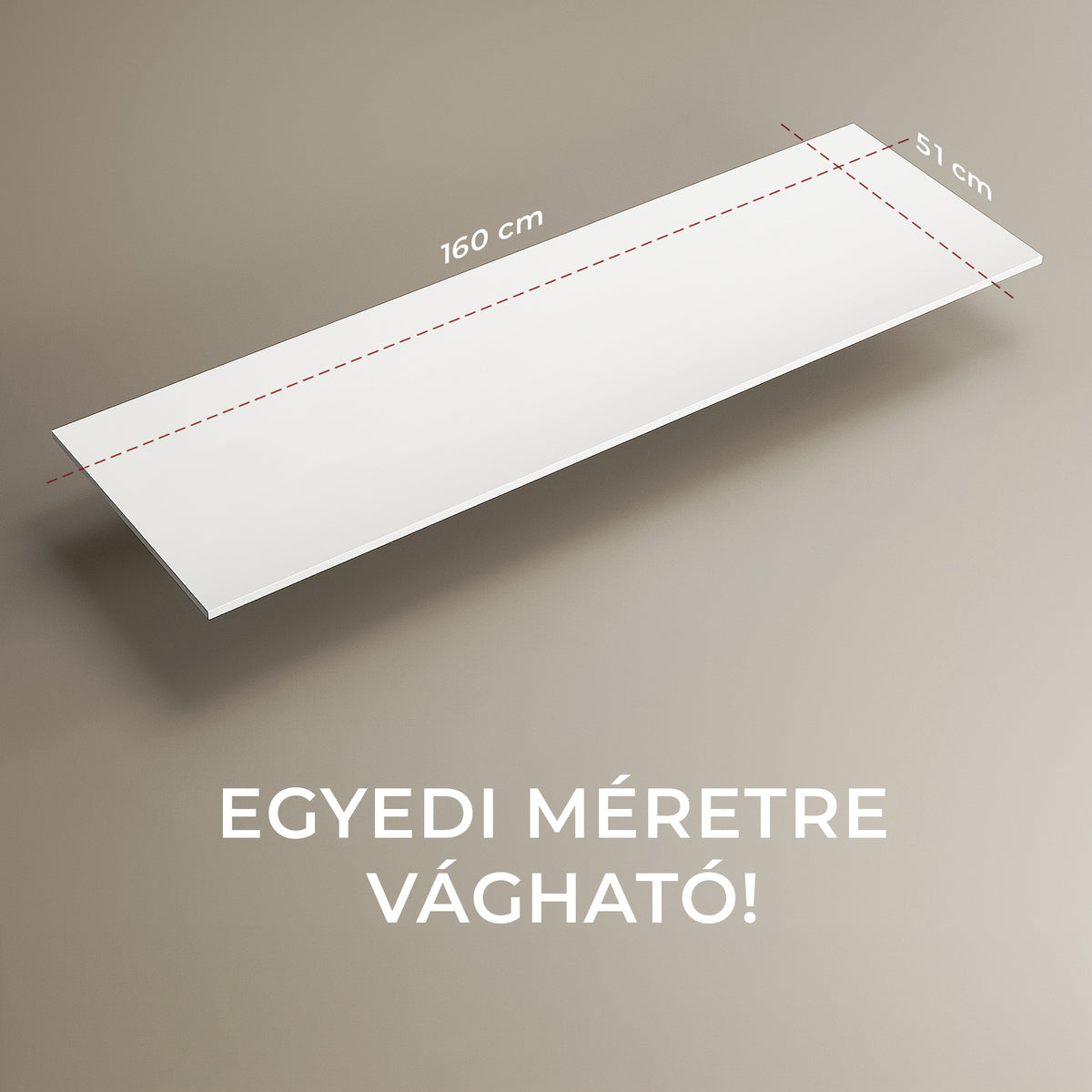 CODE PULT vágható 160x51x1,5cm - MATT fehér