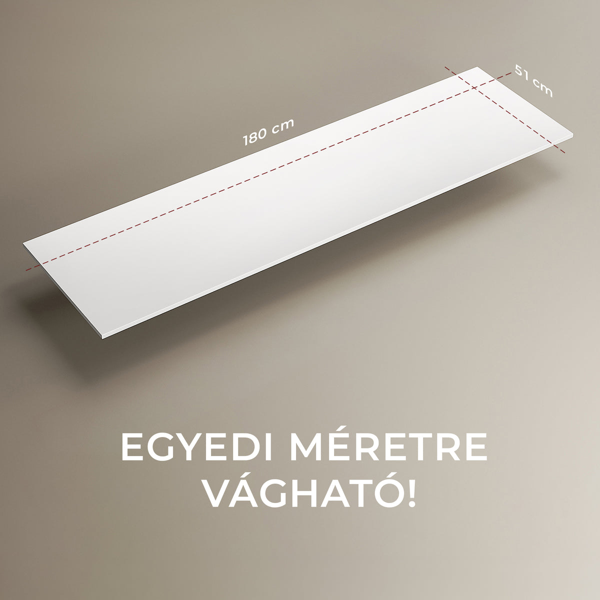 CODE PULT vágható 180x51x1,5cm - MATT fehér