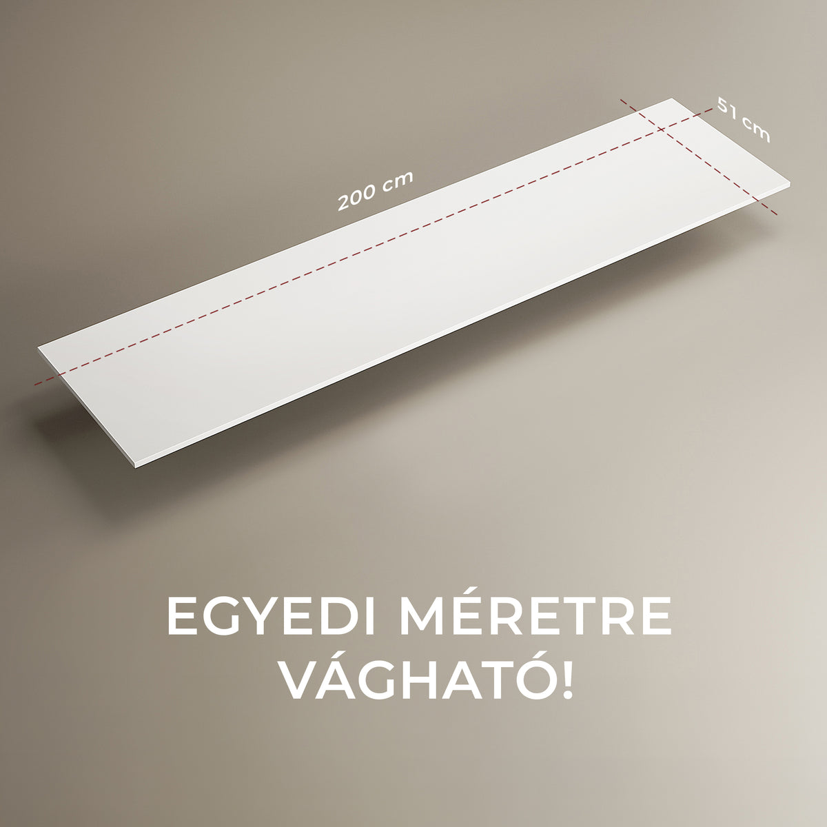 CODE PULT vágható 200x51x1,5cm - MATT fehér