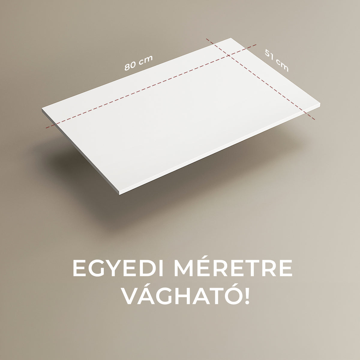CODE PULT vágható 80x51x1,5cm - MATT fehér