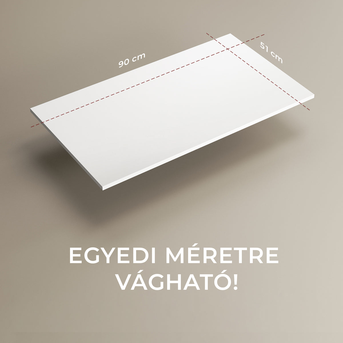 CODE PULT vágható 90x51x1,5cm - MATT fehér