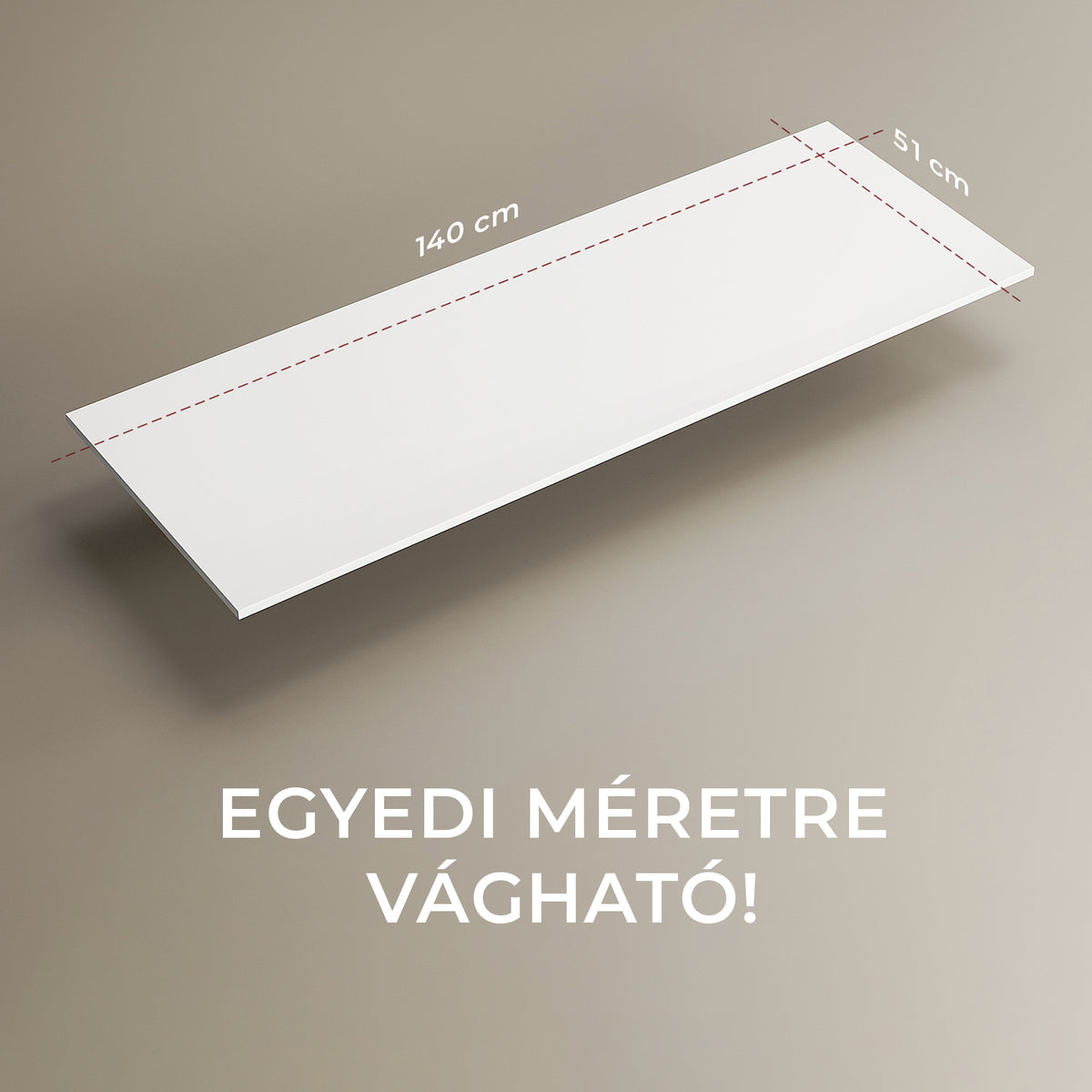 CODE PULT vágható 140x51x1,5cm - MATT fehér
