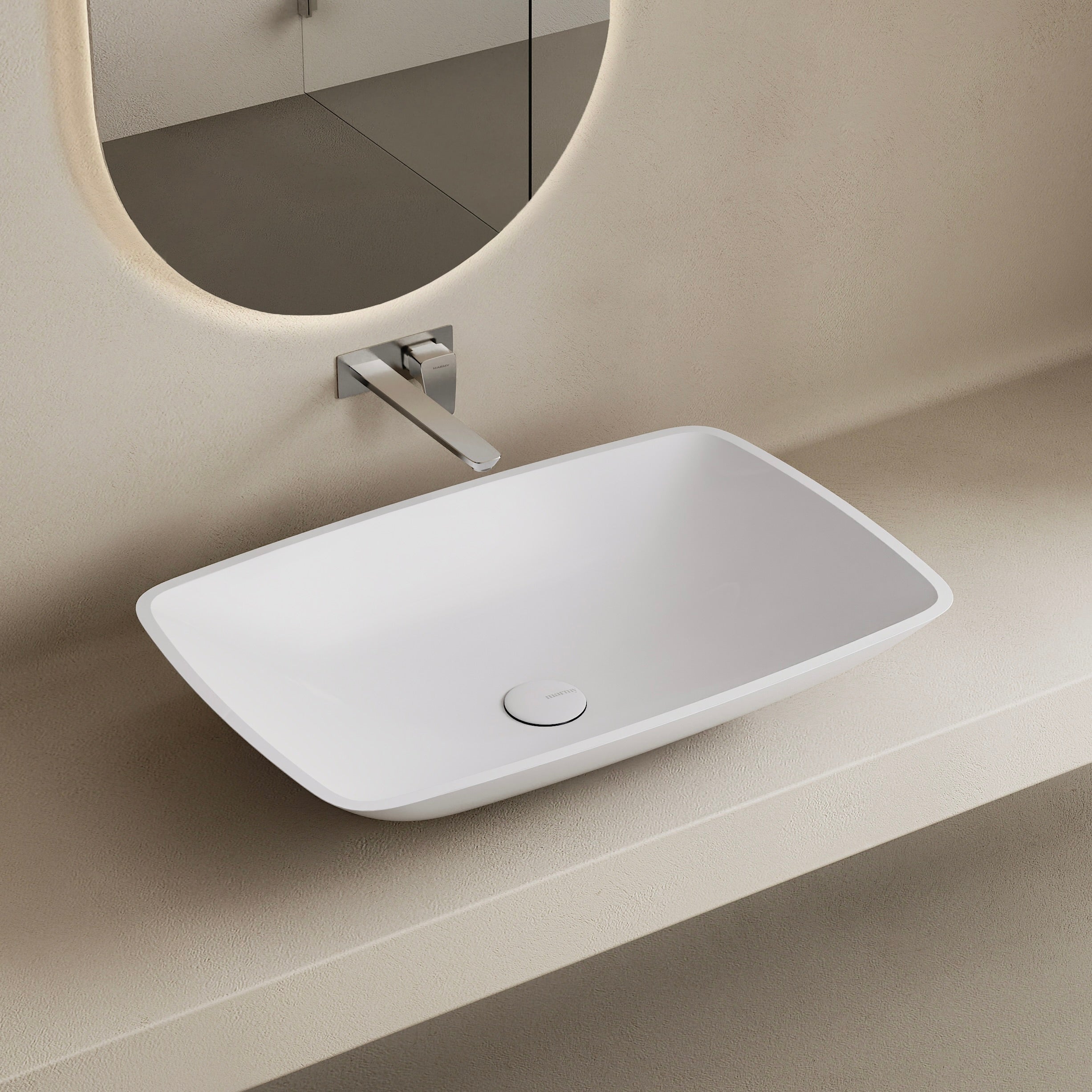 MARMY PURE 63x42 mosdó, FÉNYES FEHÉR