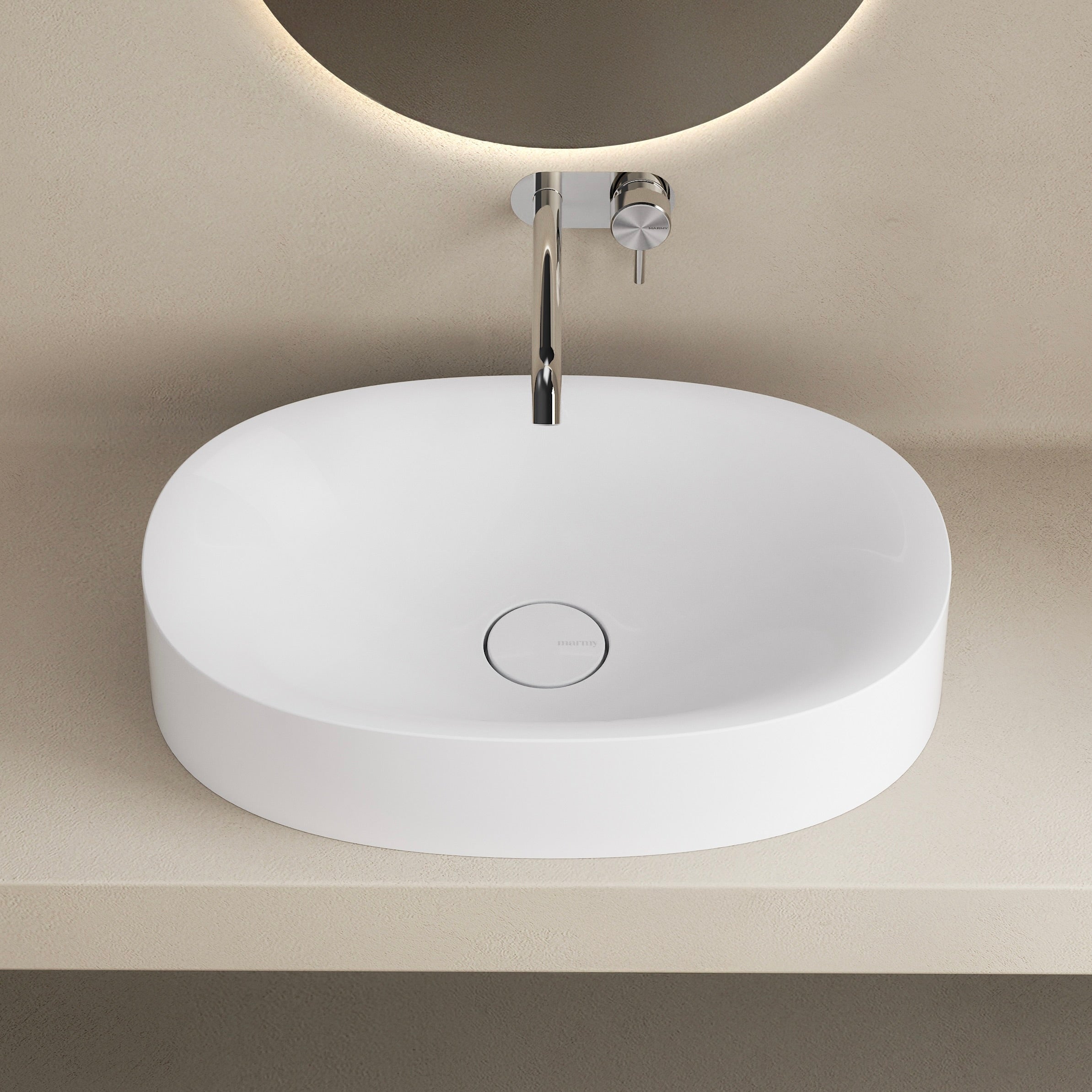 MARMY ROCKY 60x40 mosdó, FÉNYES FEHÉR