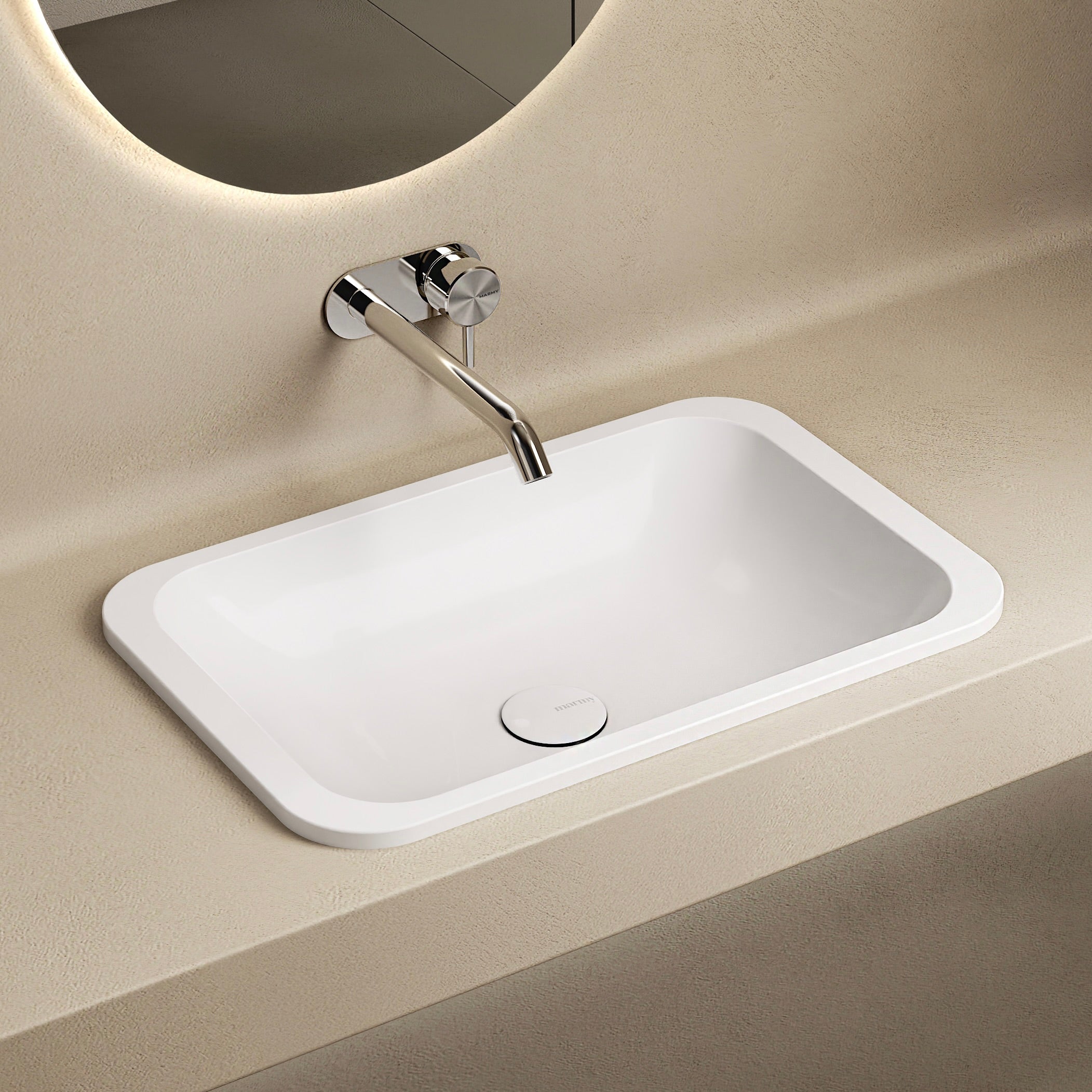 MARMY SARA 55x36 mosdó, FÉNYES FEHÉR