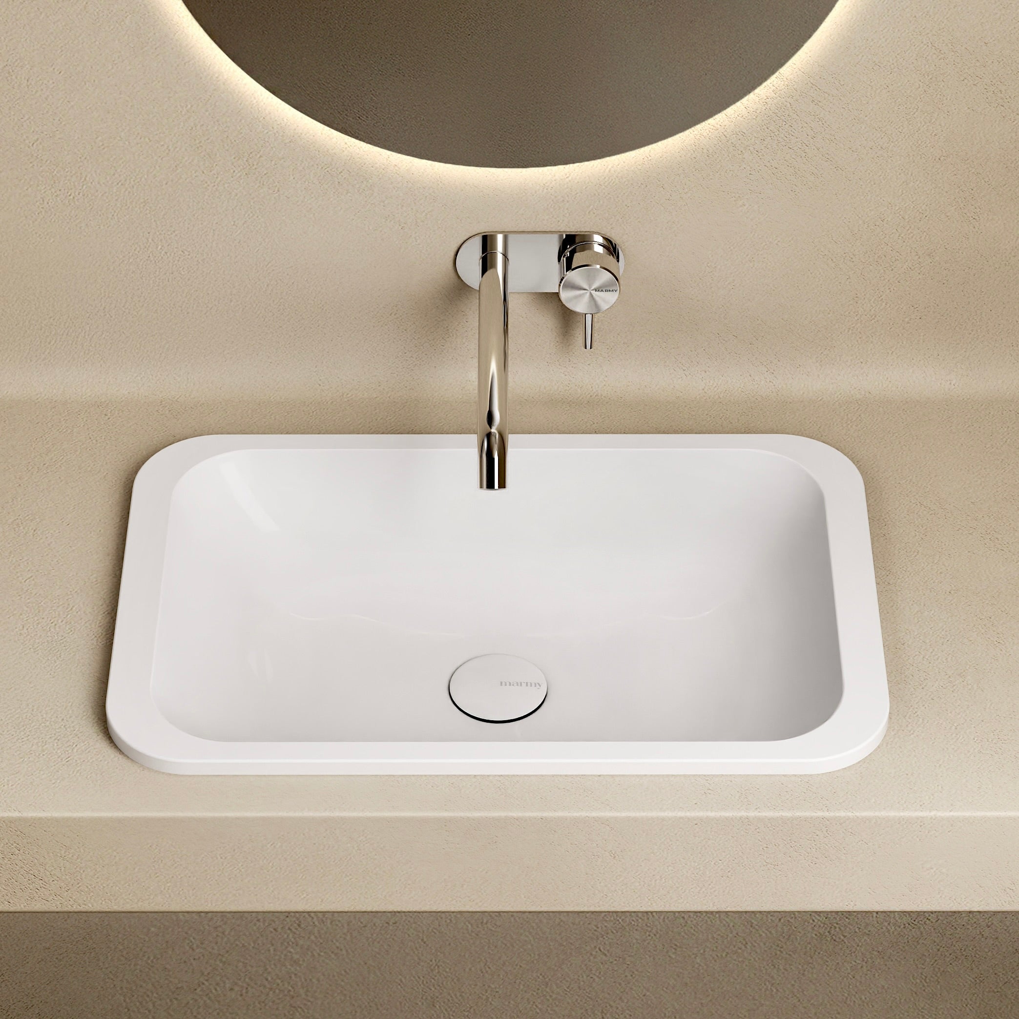 MARMY SARA 55x36 mosdó, FÉNYES FEHÉR
