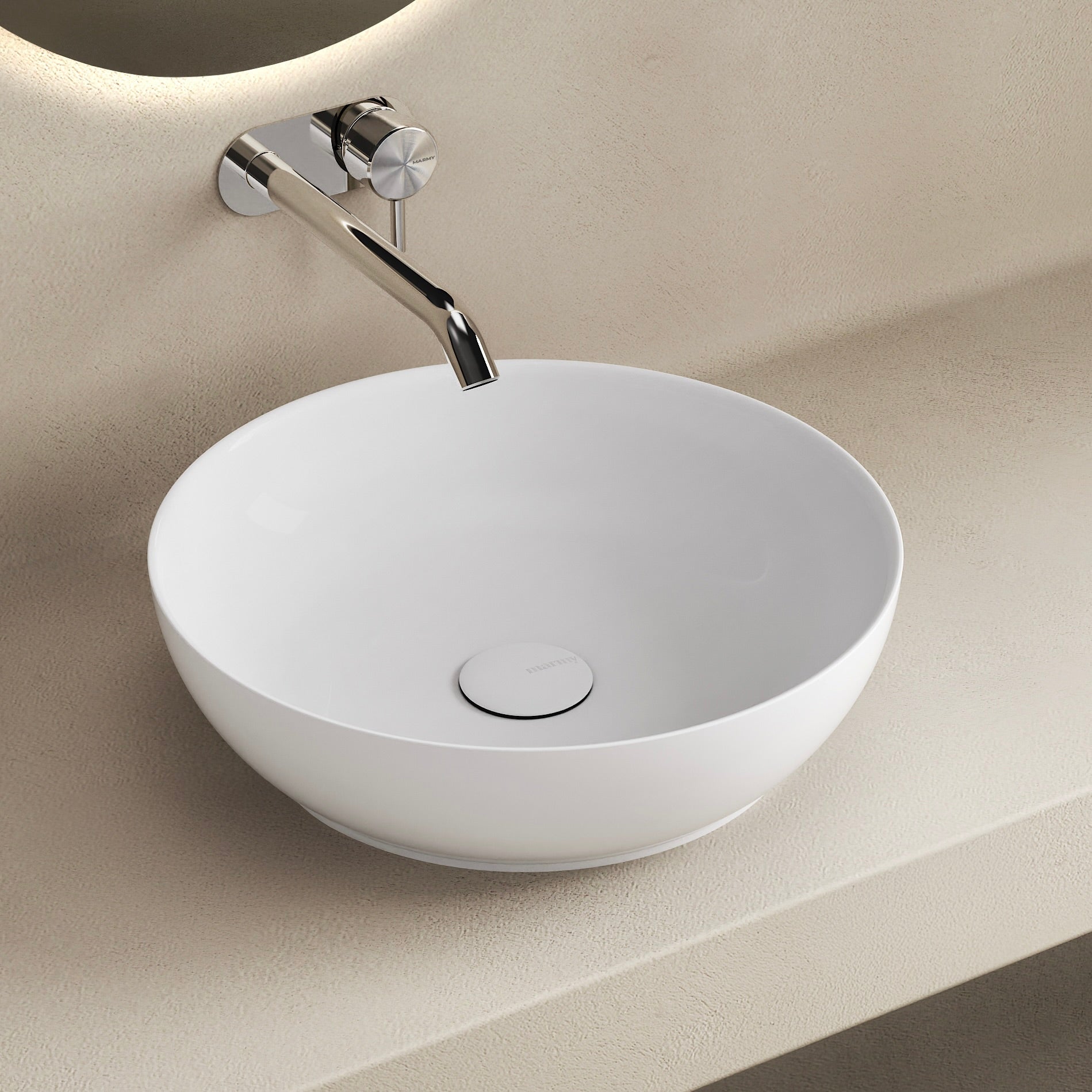MARMY SOLIGO D40x11 mosdó, FÉNYES FEHÉR