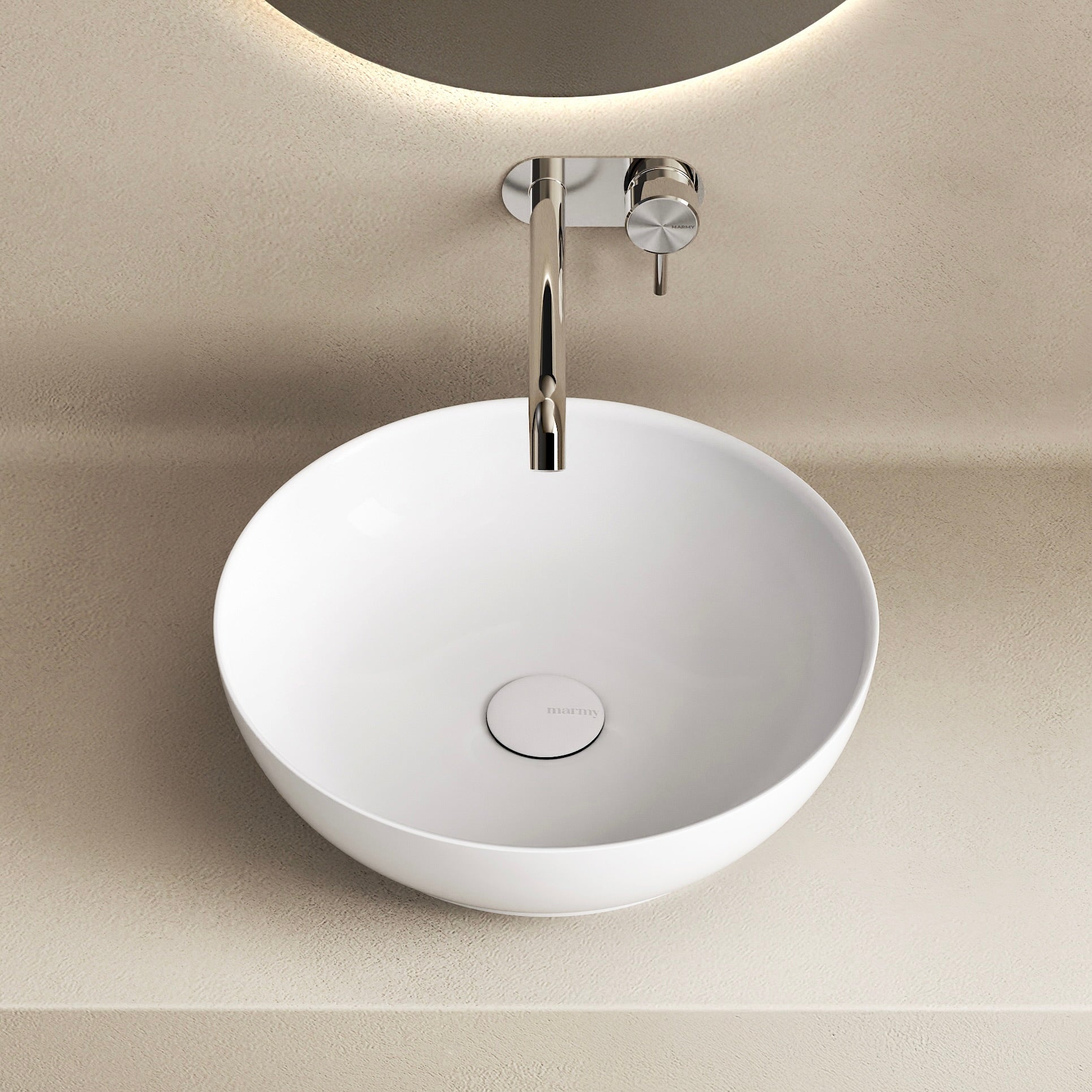 MARMY SOLIGO D40x11 mosdó, FÉNYES FEHÉR