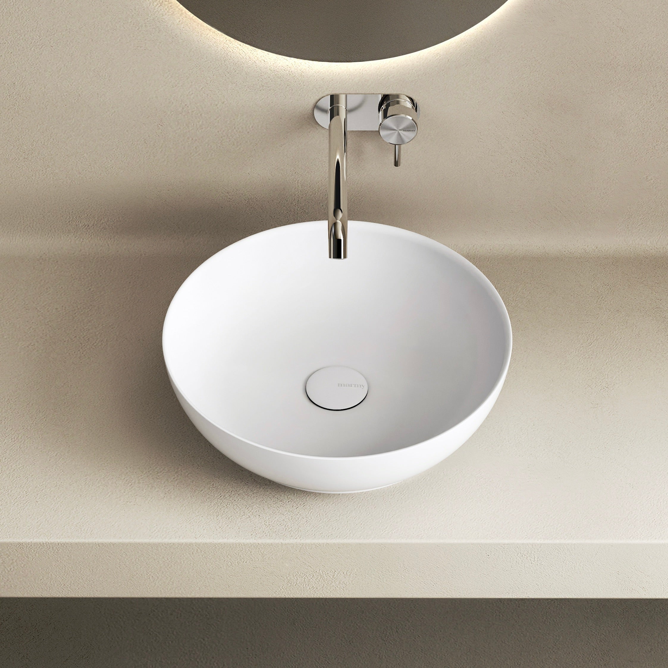 MARMY SOLIGO D40x11 mosdó, MATT FEHÉR