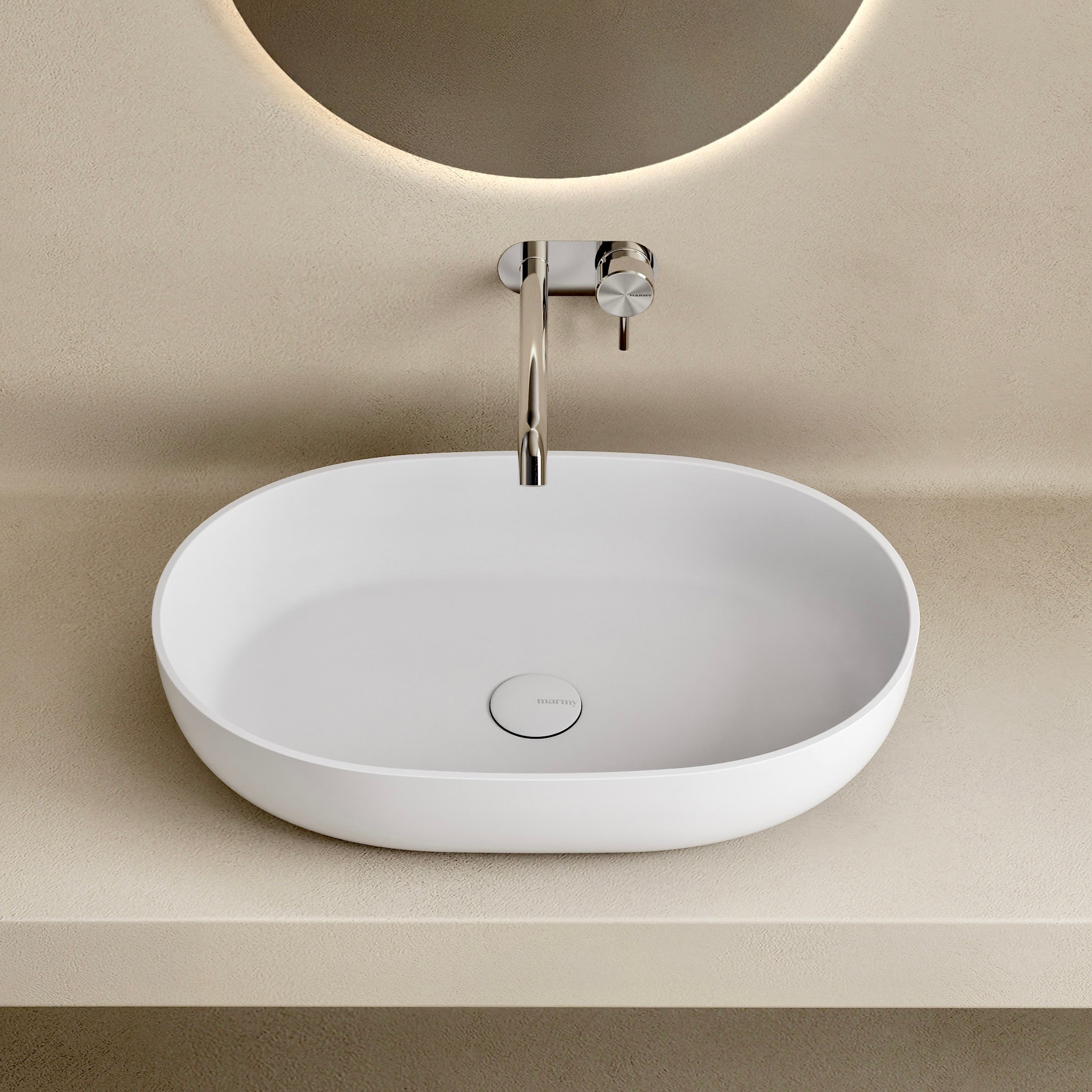 MARMY ZUMA "M" 48x37 mosdó, MATT FEHÉR