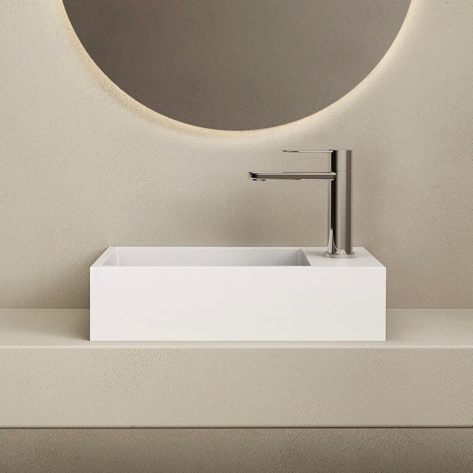 MARMY ZENO 36x18 mosdó, MATT FEHÉR