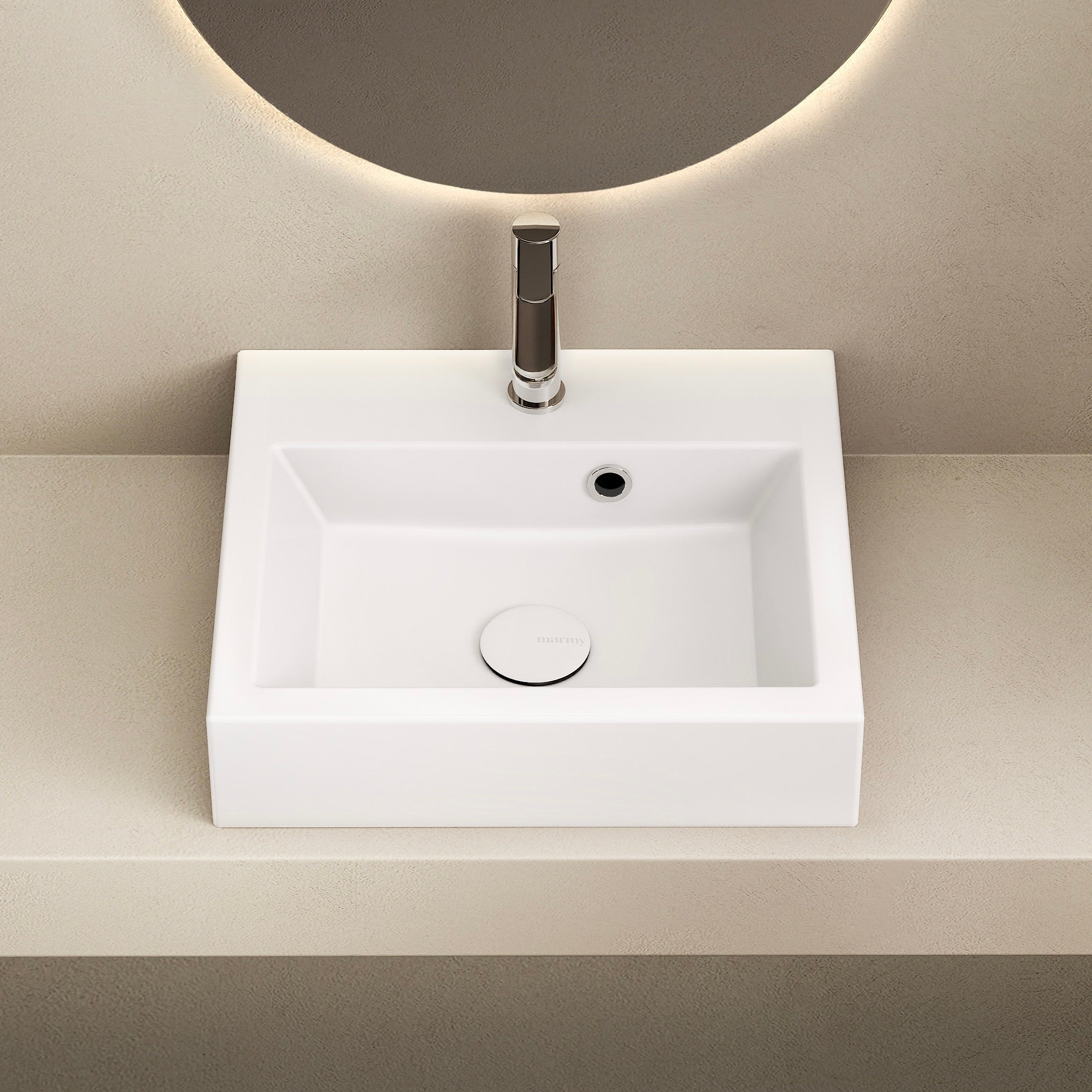 MARMY BOLOGNA 42x36 kézmosó, FÉNYES FEHÉR